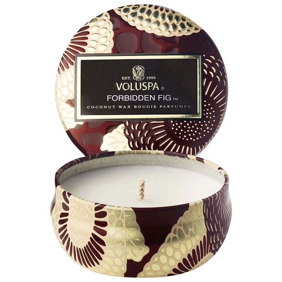 Voluspa Forbidden Fig Mini Votive Tin Candle 0.9 oz - Picture 1 of 5